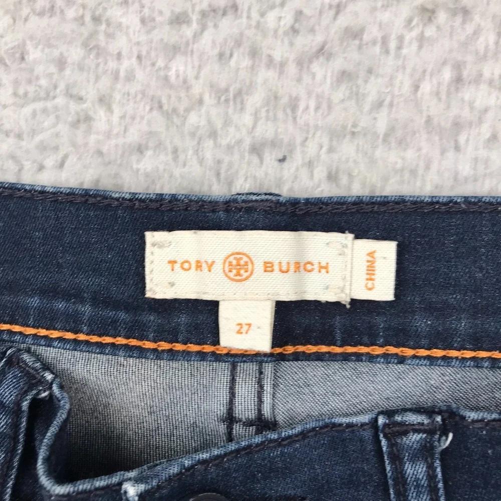 Tory Burch Legging Jeans Womens 27 (30x31) Blue Low Rise Skinny‎ Stretch Denim